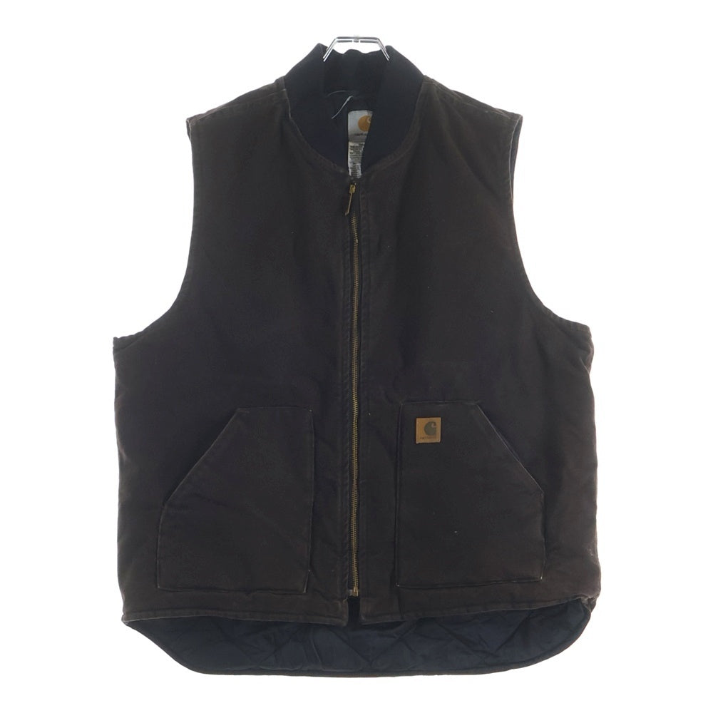 CARHARTT(カーハート) 10S Duck vest Arctic Quilt ダック地 キルティングベスト ジャケット ヴィンテージ ブラウン V02 DKB