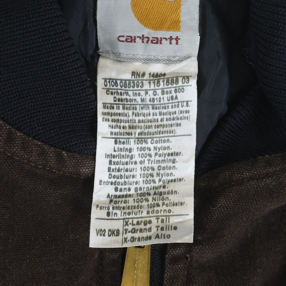 CARHARTT(カーハート) 10S Duck vest Arctic Quilt ダック地 キルティングベスト ジャケット ヴィンテージ ブラウン V02 DKB