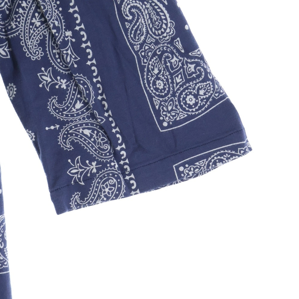 KAPITAL(キャピタル) リネン ペイズリー柄 ボタンフライ オールインワン つなぎ ネイビー