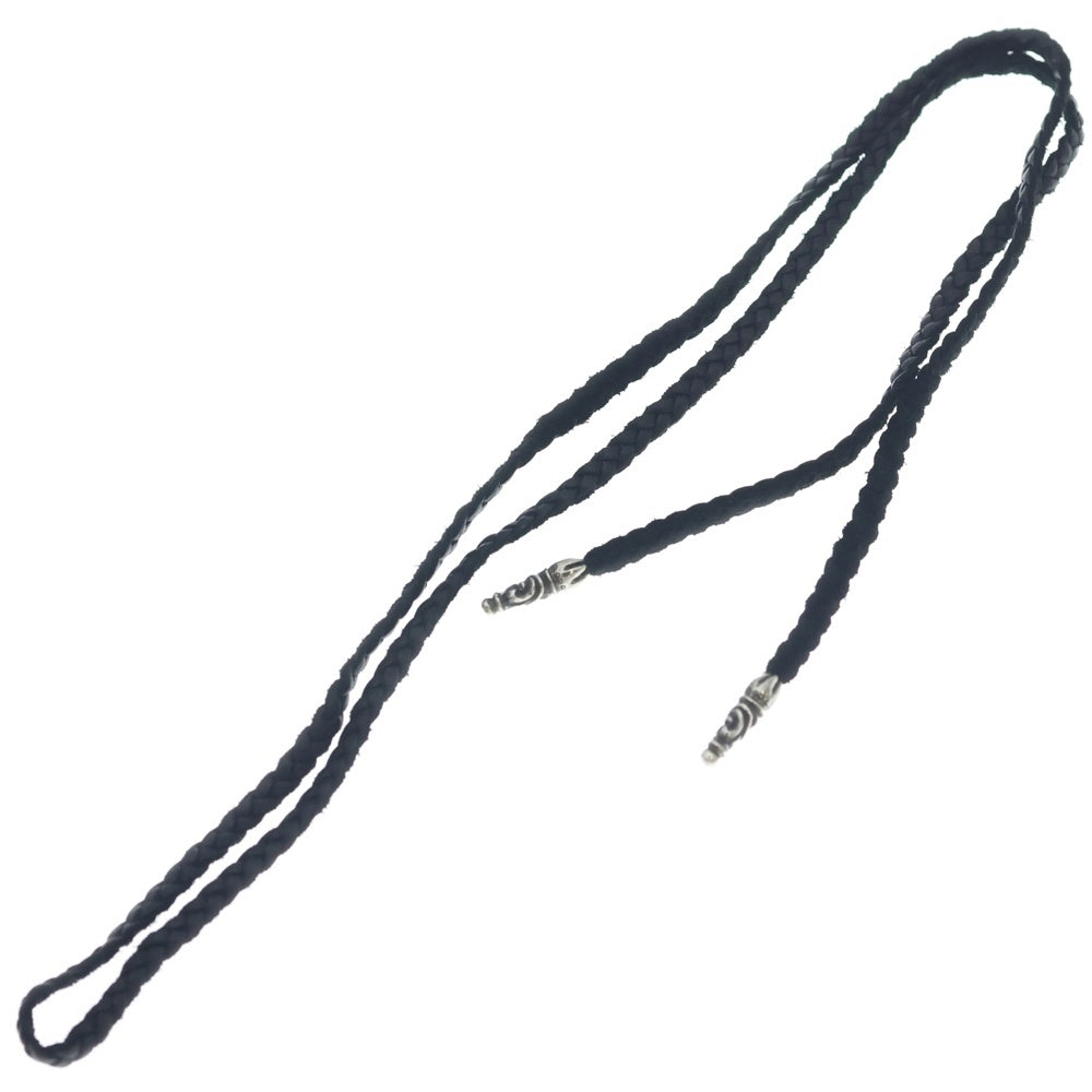 CHROME HEARTS(クロムハーツ) LEATHER BRAID SCROLL ネックレス レザーブレイドネックレス ブラック/シルバー BCA377 レディース