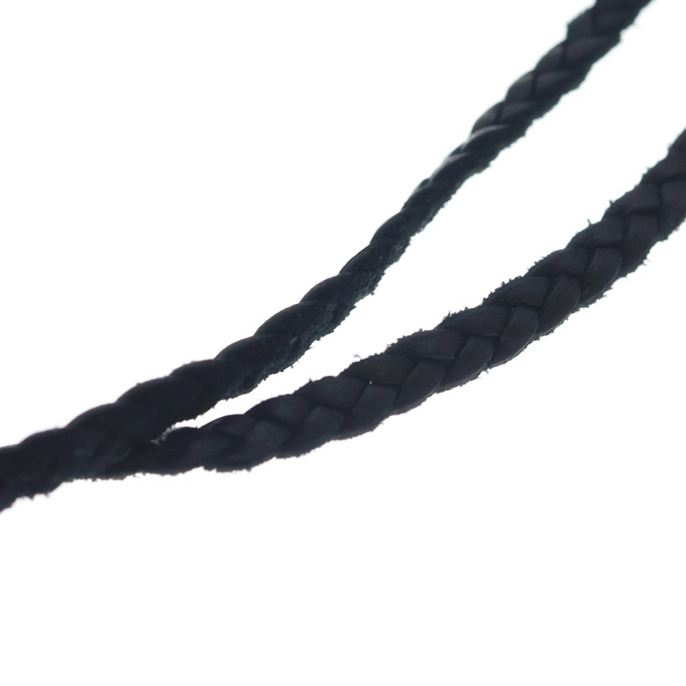 CHROME HEARTS(クロムハーツ) LEATHER BRAID SCROLL ネックレス レザーブレイドネックレス ブラック/シルバー BCA377 レディース