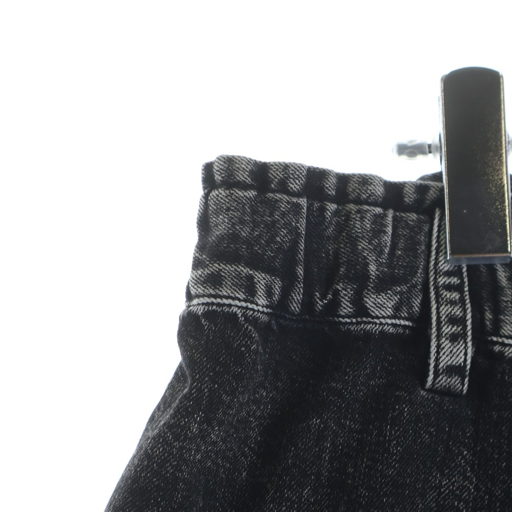 Y's(ワイズ) 8OZ DENIM CHEMICAL WASH HEM CUFFS SAROUEL PANTS エイトオンス ケミカルウォッシュ ヘムカフス サルエルデニムパンツ レディース ブラック YK-P23-008