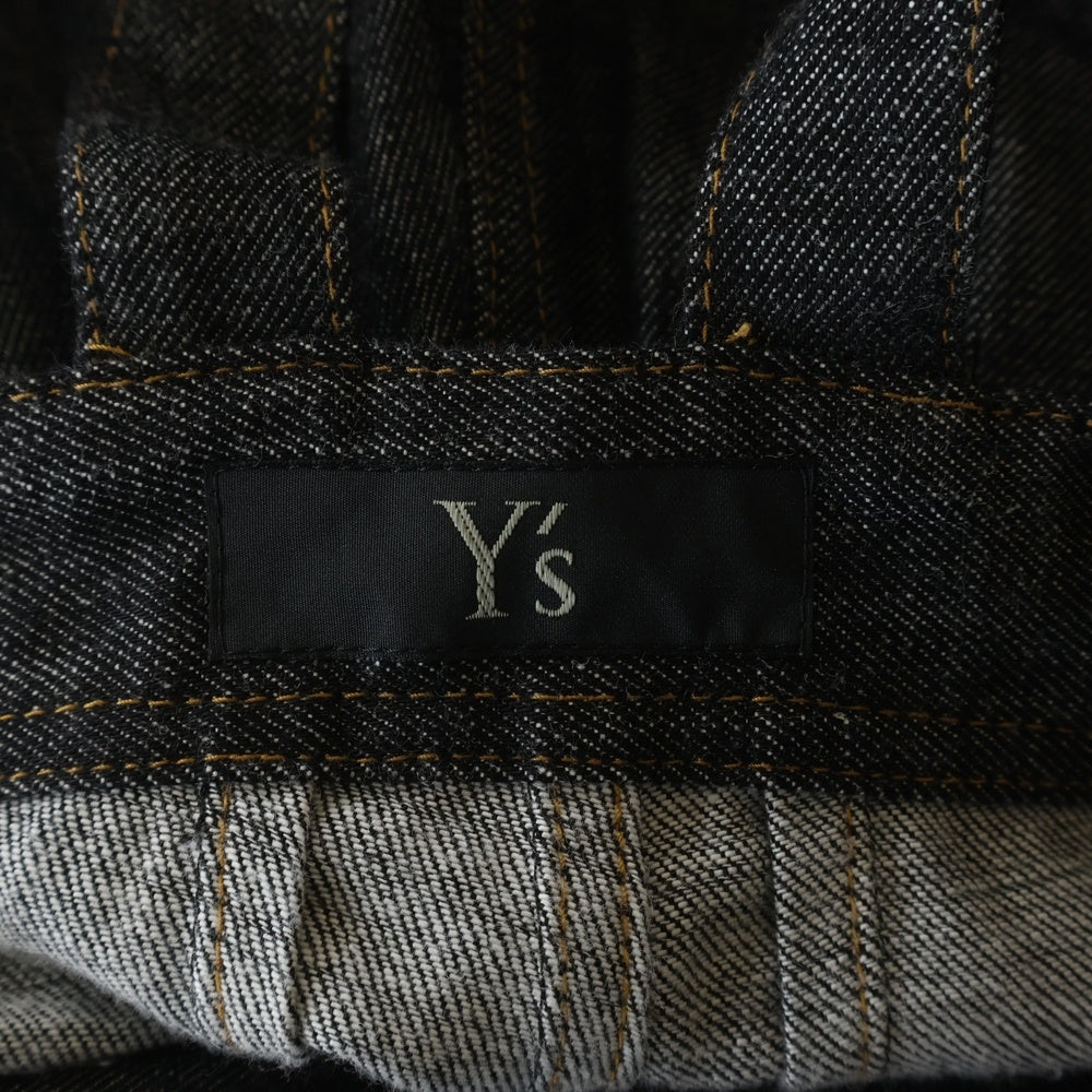 Y's(ワイズ) 8OZ DENIM OVERALLS WITH STRAP エイトオンス ストラップ デニムオーバーオール レディース ブラック YT-D07-028
