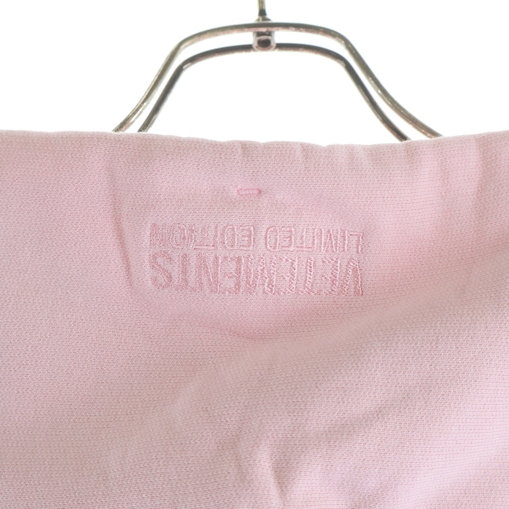 VETEMENTS(ヴェトモン) 21AW DOLPHIN HEARTS HOODIE ドルフィン ハート 両面プリント プルオーバー パーカー スウェット ピンク UA52TR790P