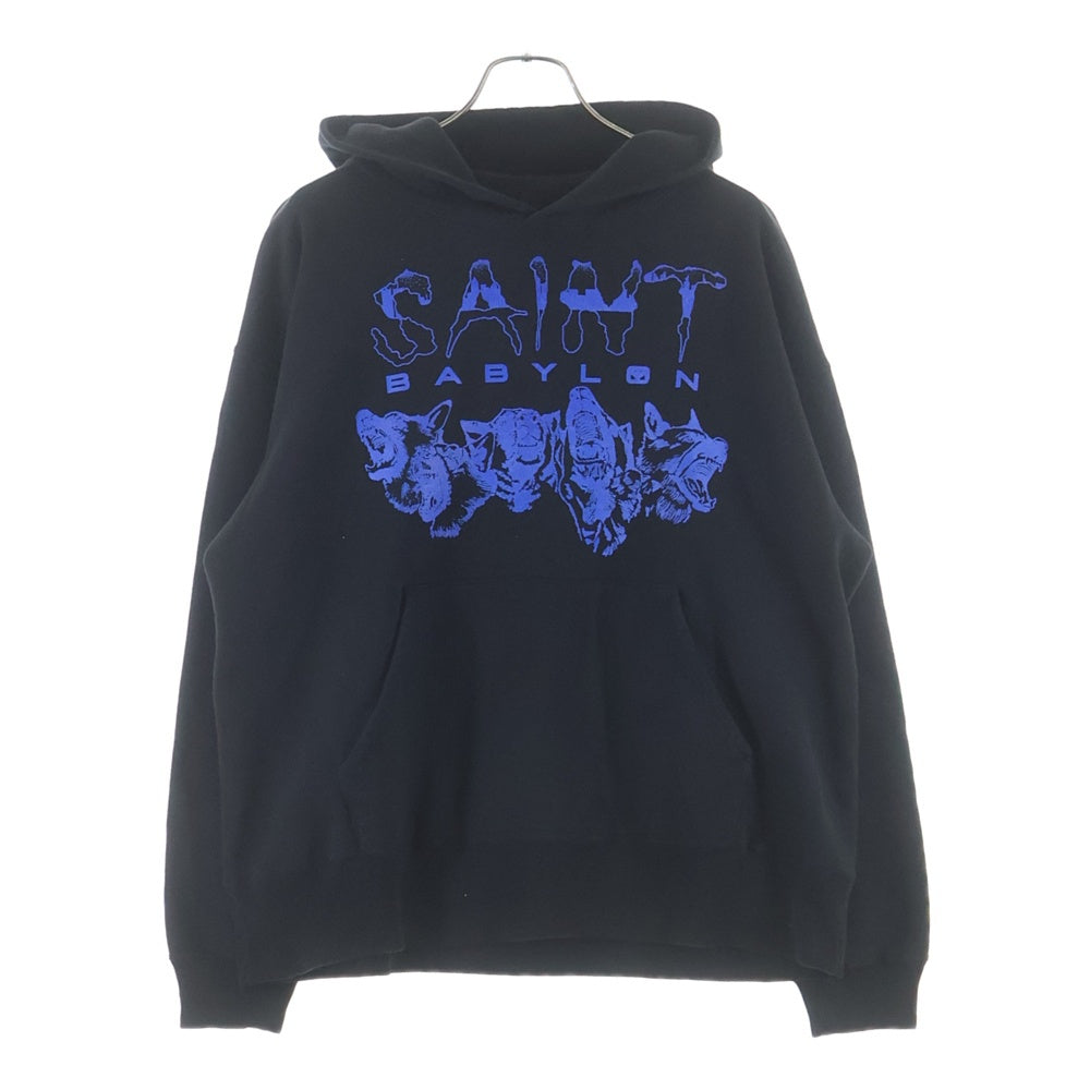 SAINT MICHAEL(セントマイケル) 25AW BBLN HOODIE バビロン プルオーバーフーディー パーカー ブラック SM-HR1-0000-C50