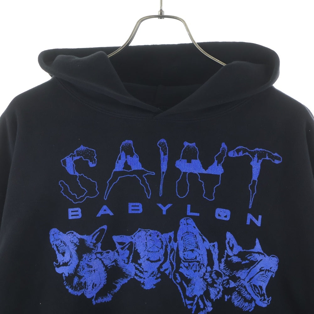 SAINT MICHAEL(セントマイケル) 25AW BBLN HOODIE バビロン プルオーバーフーディー パーカー ブラック SM-HR1-0000-C50