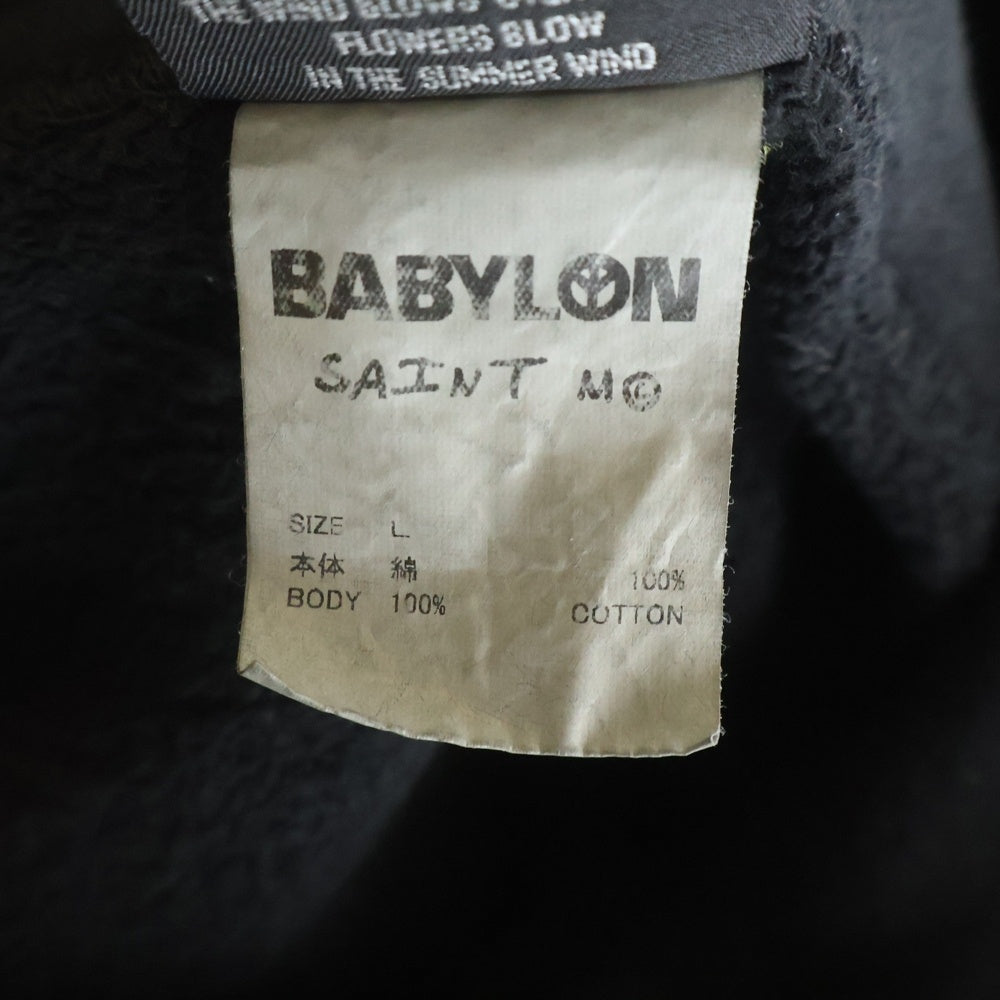 SAINT MICHAEL(セントマイケル) 25AW BBLN HOODIE バビロン プルオーバーフーディー パーカー ブラック SM-HR1-0000-C50