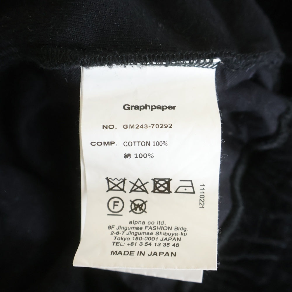 Graphpaper(グラフペーパー) 24AW Compact Velour Easy Pants コンパクト ベロアイージーパンツ ブラック GM243-70292