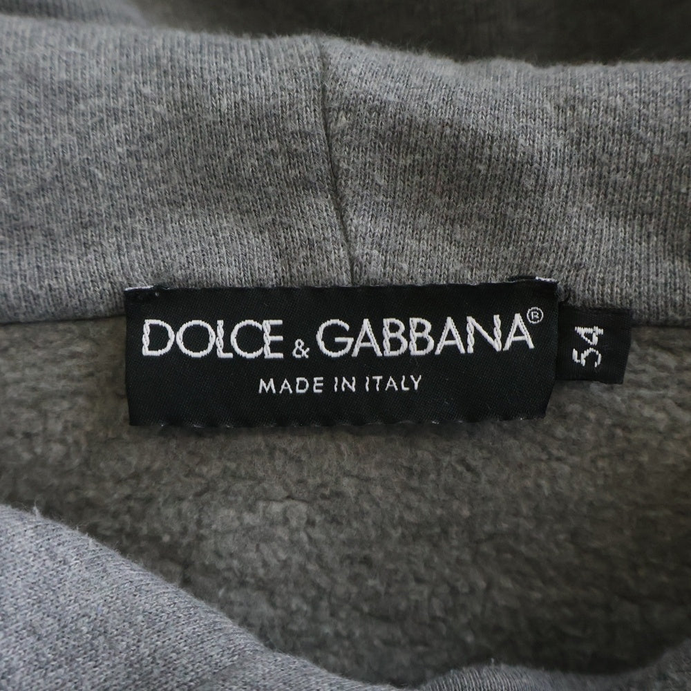 DOLCE & GABBANA(ドルチェアンドガッバーナ) GRAPHIC LOGO HOODIE グラフィックロゴプリント プルオーバーフーディー パーカー グレー G9VU7T