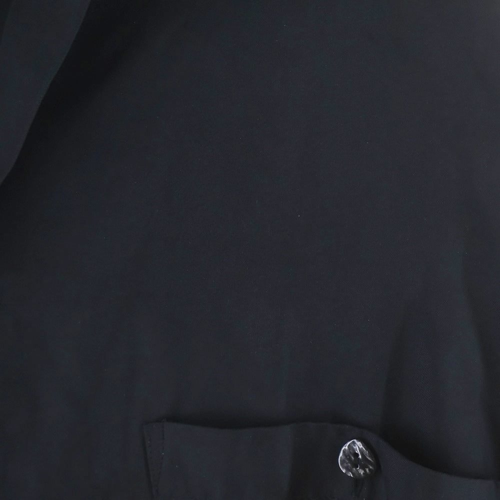 YOKE(ヨーク) 25SS CUPRO OPEN COLLAR SHIRT キュプラ オープンカラー 半袖シャツ ブラック YK25SS0941SH
