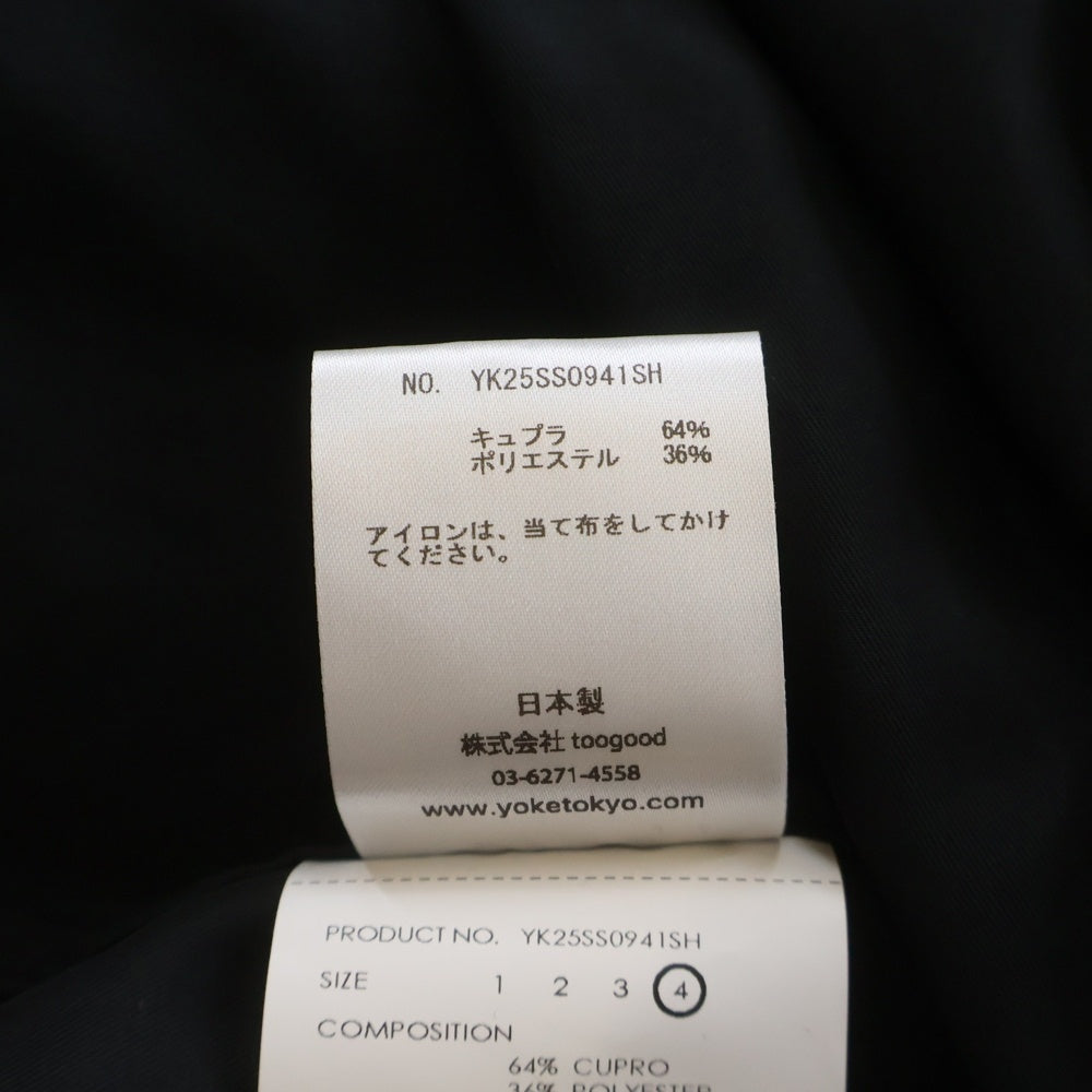 YOKE(ヨーク) 25SS CUPRO OPEN COLLAR SHIRT キュプラ オープンカラー 半袖シャツ ブラック YK25SS0941SH
