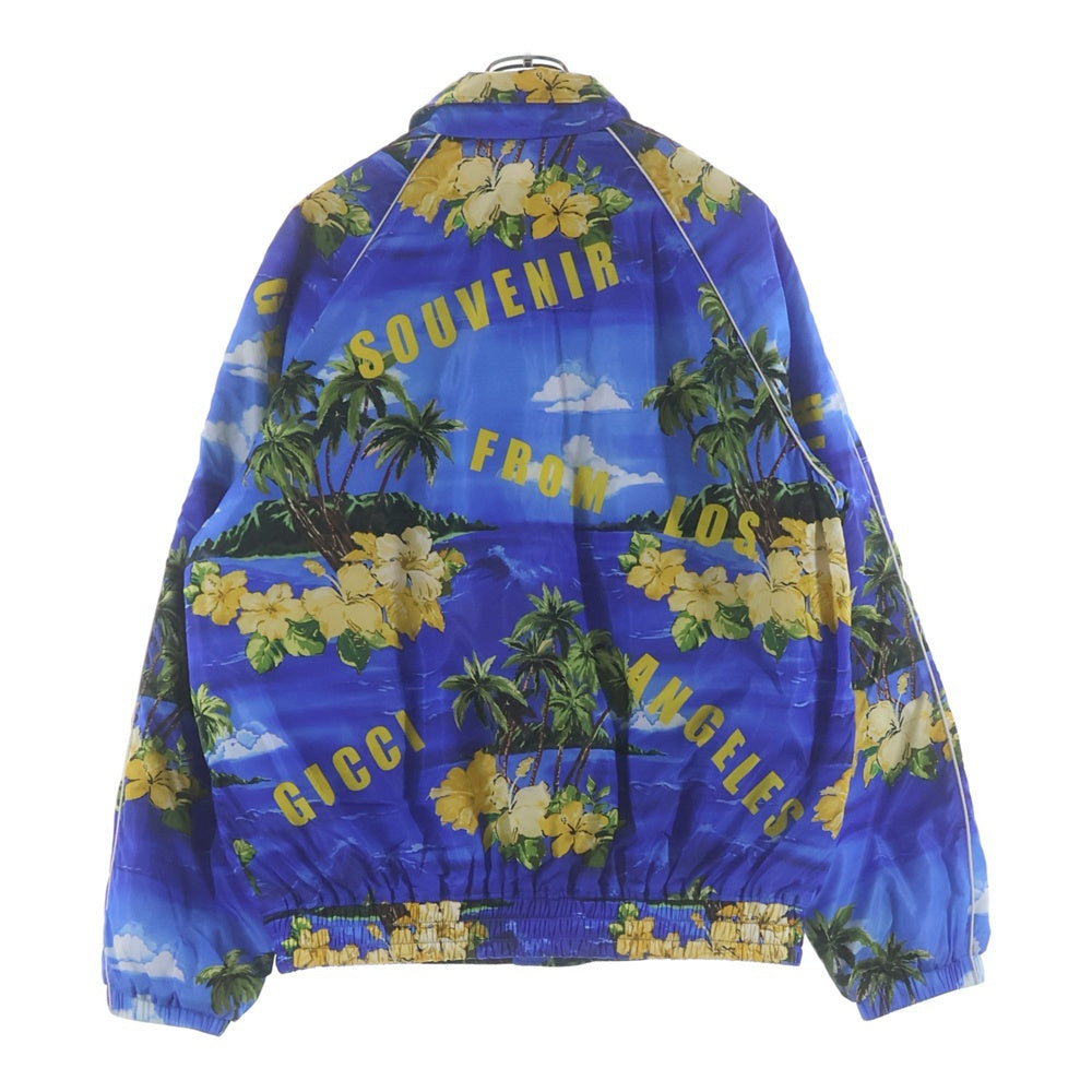 GUCCI(グッチ) 22AW From Los Angeles Print Nylon Jacket フロムロサンゼルスプリント 総柄 ナイロン コーチジャケット ブルー 694137 ZAJI0