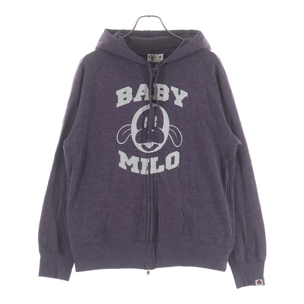 A BATHING APE(アベイシングエイプ) BABY MILO ZIP UP HOODIE ベイビー マイロ ジップアップスウェットパーカー フーディー パープル
