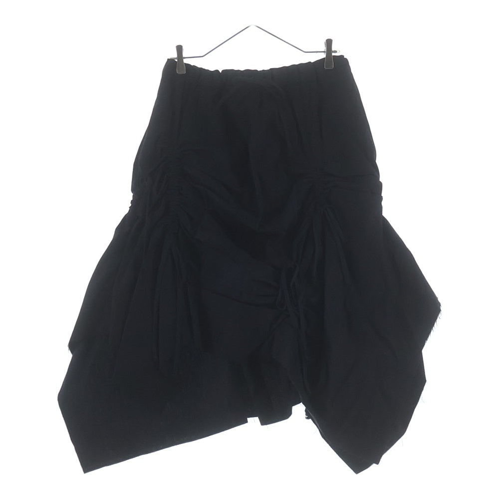 REGULATION Yohji Yamamoto MEN(レギュレーションヨウジヤマモトメン) コットン デニム ミディアムギャザースカート レディース ブラック FQ-S50-003-1-02