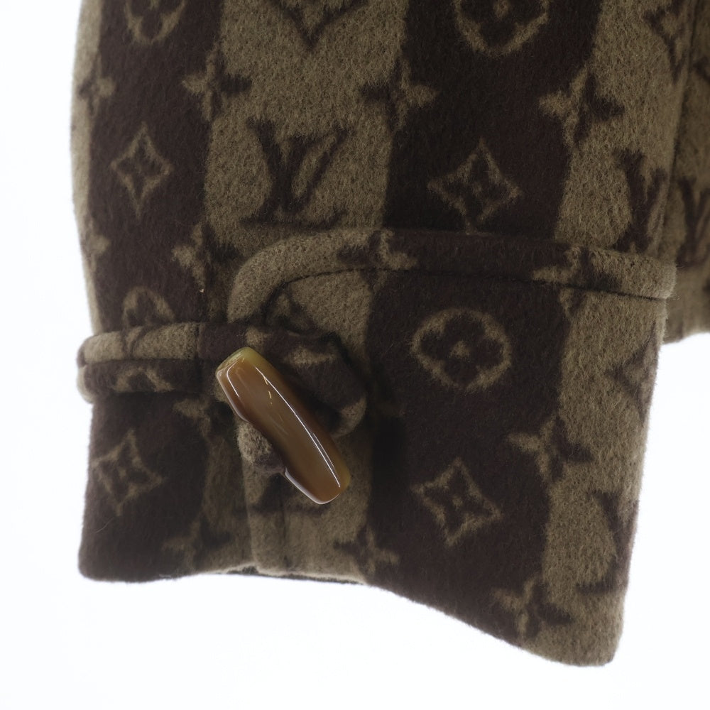 LOUIS VUITTON(ルイヴィトン) 22SS ×NIGO ニゴ モノグラム トランク ストライプ クロップドピーコート ブラウン RM221M I91 HMC01E