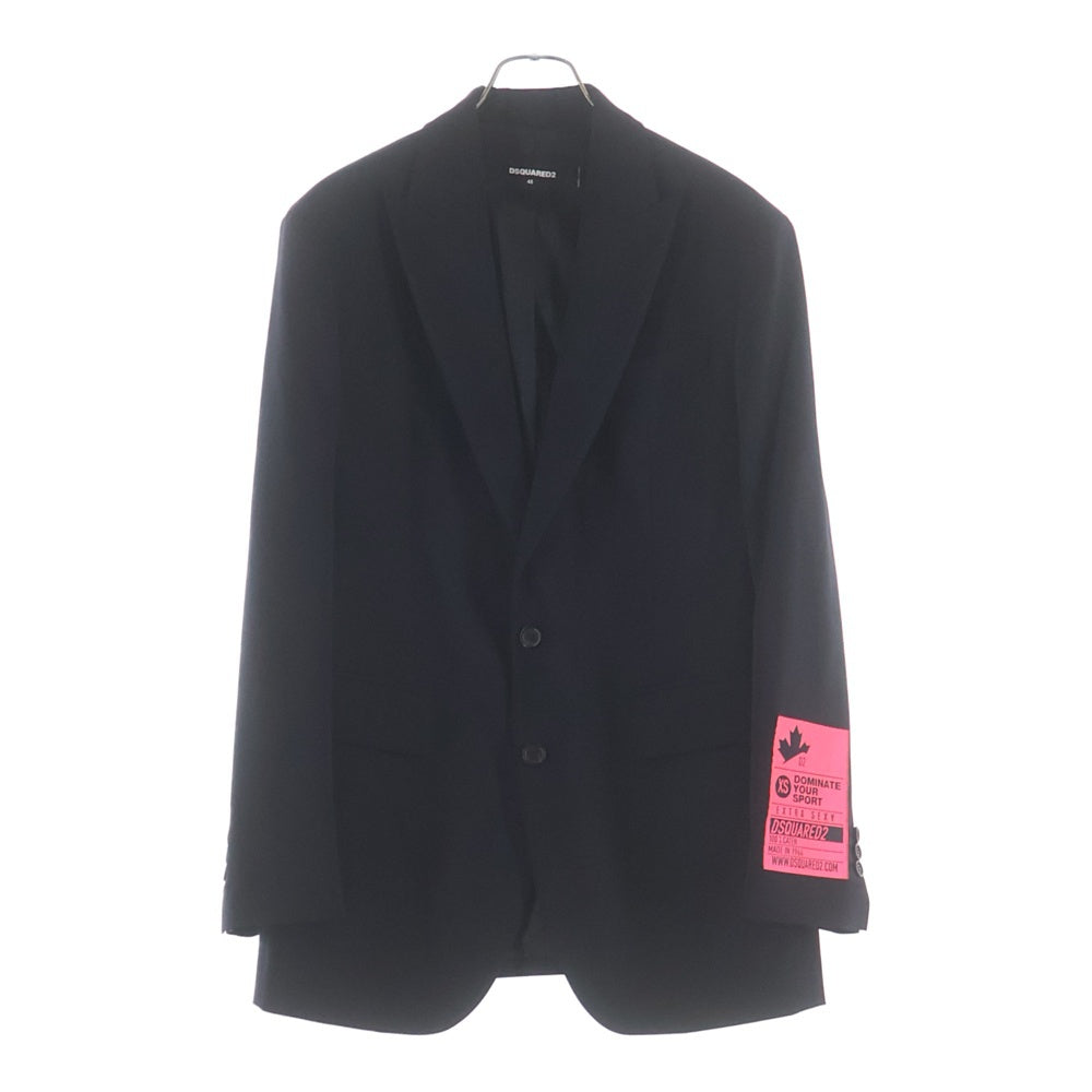 DSQUARED2(ディースクエアード) 21SS アームパッチデザイン ウール ポリウレタン テーラードジャケット ブラック S74BN1043