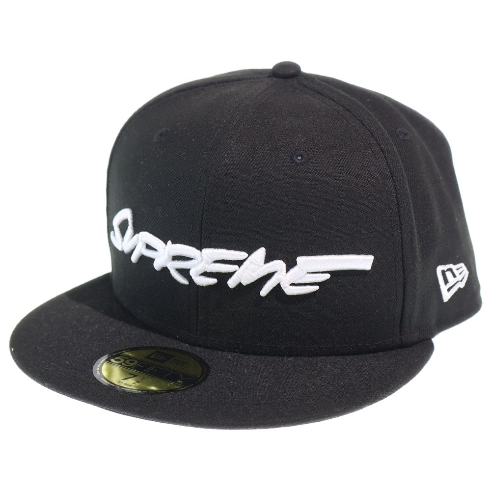 SUPREME(シュプリーム) 24SS×NEW ERA Futura Cap ニューエラ フーチュラ ロゴ刺繍 6パネル ベースボール キャップ 帽子 ブラック