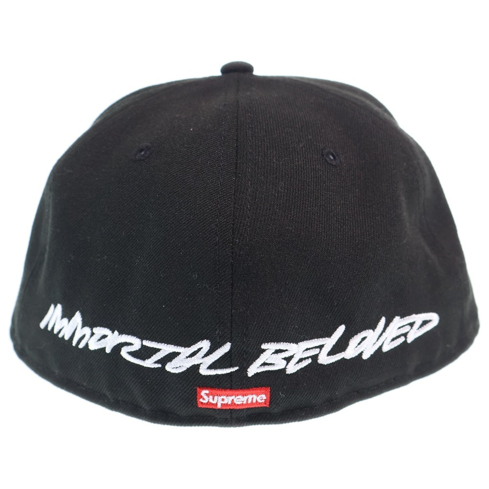 SUPREME(シュプリーム) 24SS×NEW ERA Futura Cap ニューエラ フーチュラ ロゴ刺繍 6パネル ベースボール キャップ 帽子 ブラック