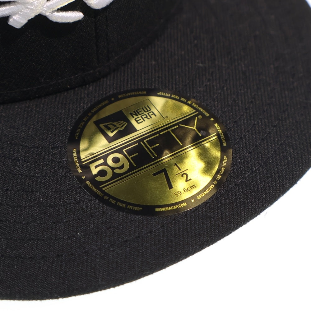 SUPREME(シュプリーム) 24SS×NEW ERA Futura Cap ニューエラ フーチュラ ロゴ刺繍 6パネル ベースボール キャップ 帽子 ブラック