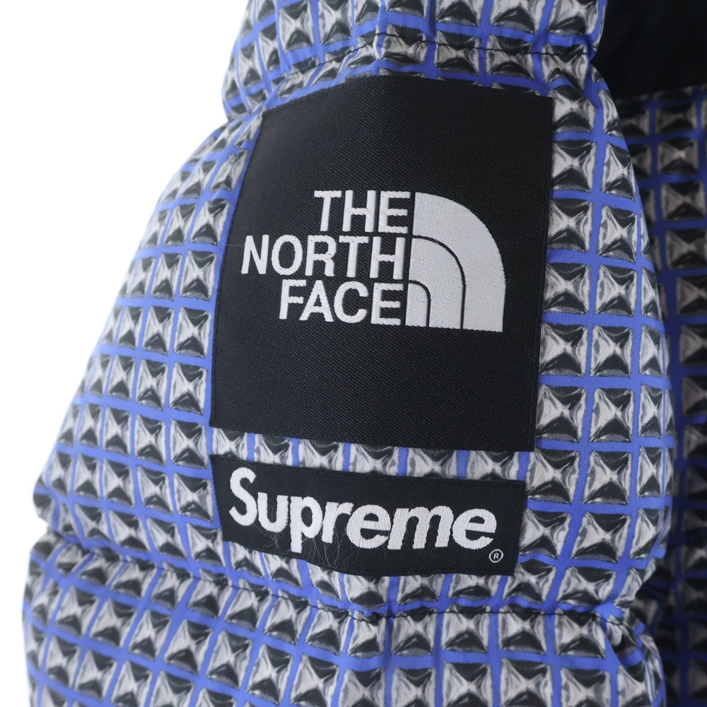 SUPREME(シュプリーム) 21SS×THE NORTH FACE Studded Nuptse Jacket スタッズ ヌプシ ダウンジャケット ブルー/ブラック ND42100I