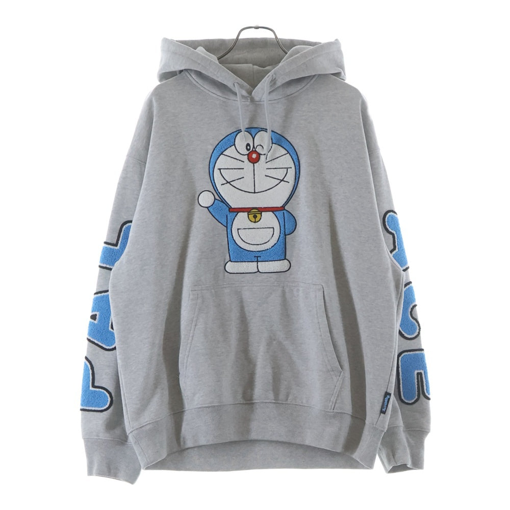 Palace Skateboards(パレススケートボーズ) 25AW ×DORAEMON HOOD ドラえもん 袖ロゴ プルオーバースウェットパーカー フーディー グレー P29CS032