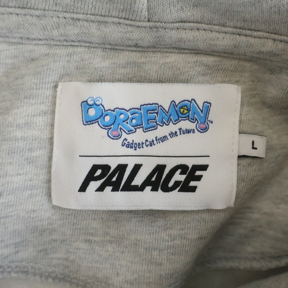 Palace Skateboards(パレススケートボーズ) 25AW ×DORAEMON HOOD ドラえもん 袖ロゴ プルオーバースウェットパーカー フーディー グレー P29CS032