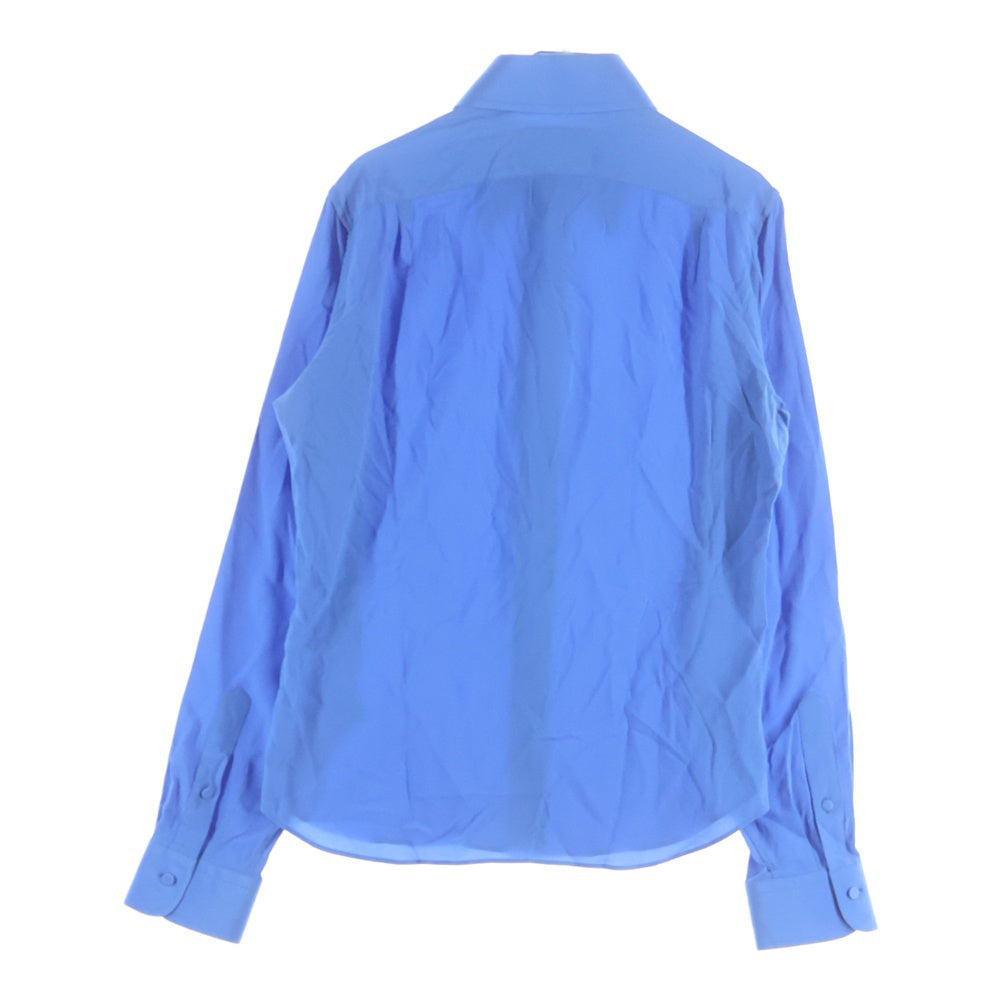 GUCCI(グッチ) SILK SHIRT シルク くるみボタン ボタンアップ 長袖シャツ ブルー 736991 Z605B