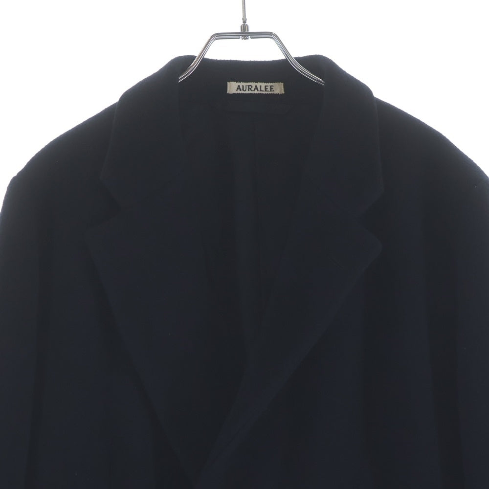 AURALEE(オーラリー) DOUBLE CLOTH LIGHT MELTON CHESTERFIELD COAT ダブルクロス ライトメルトン チェスターフィールド トレンチコート ブラック JK25-2412-81