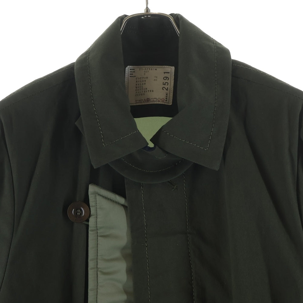 Sacai(サカイ) 21AW Cotton Oxford Coat コットンオックスフォードコート カーキ 21-02591M