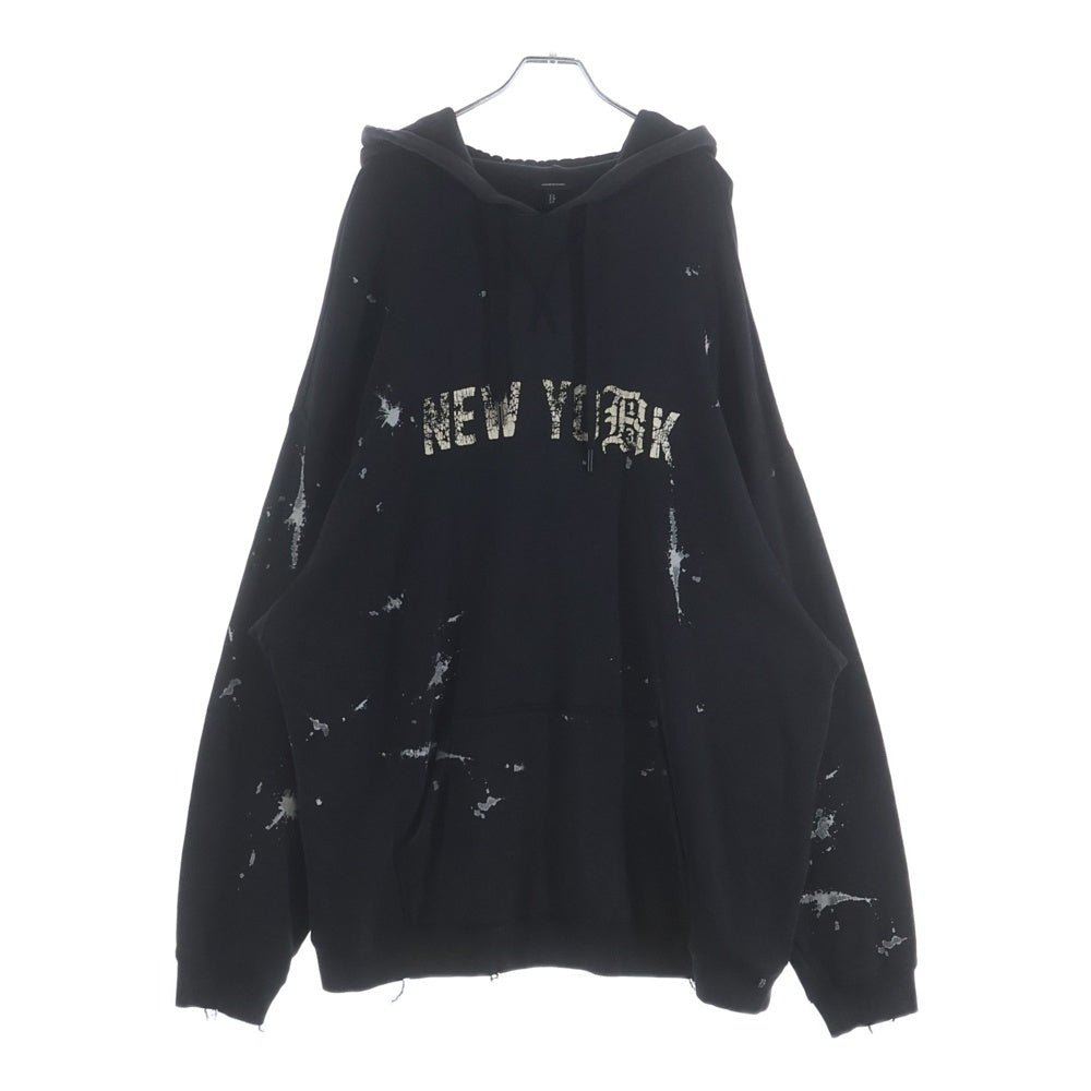 R13(アールサーティーン) R13 NEW YORK HOODIE ニューヨークフーディー パーカー ブラック R13MK005-096AH