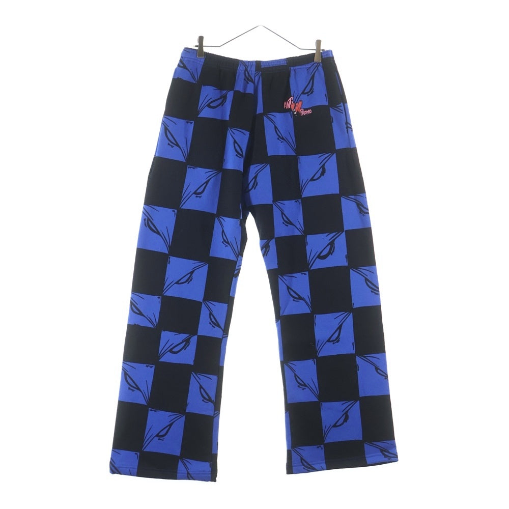 ANTI PROMO(アンチプロモ) 99EYES SWATPANTS MATTY BOY プリントスウェットパンツ ブルー