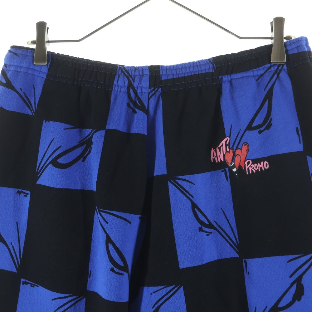 ANTI PROMO(アンチプロモ) 99EYES SWATPANTS MATTY BOY プリントスウェットパンツ ブルー