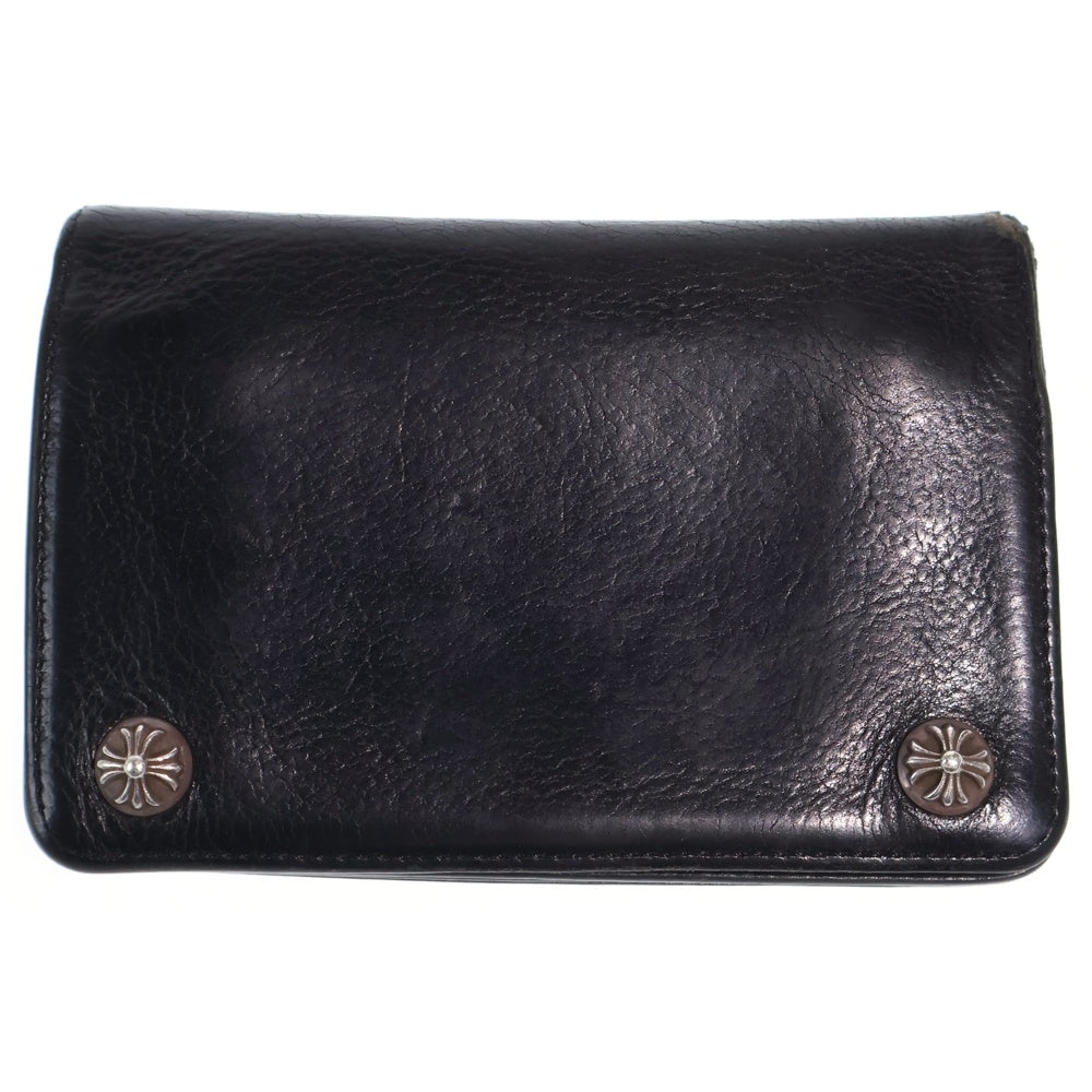 CHROME HEARTS(クロムハーツ) 2ZIP 2ジップ クロスボールボタンレザーウォレット 財布 ブラック