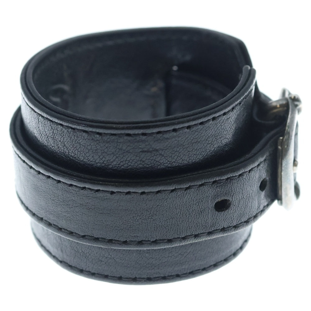 CHROME HEARTS(クロムハーツ) R&R TINY BUCKLE ガンスリンガー タイニーバックル レザーブレスレット チョーカー ブラック/シルバー
