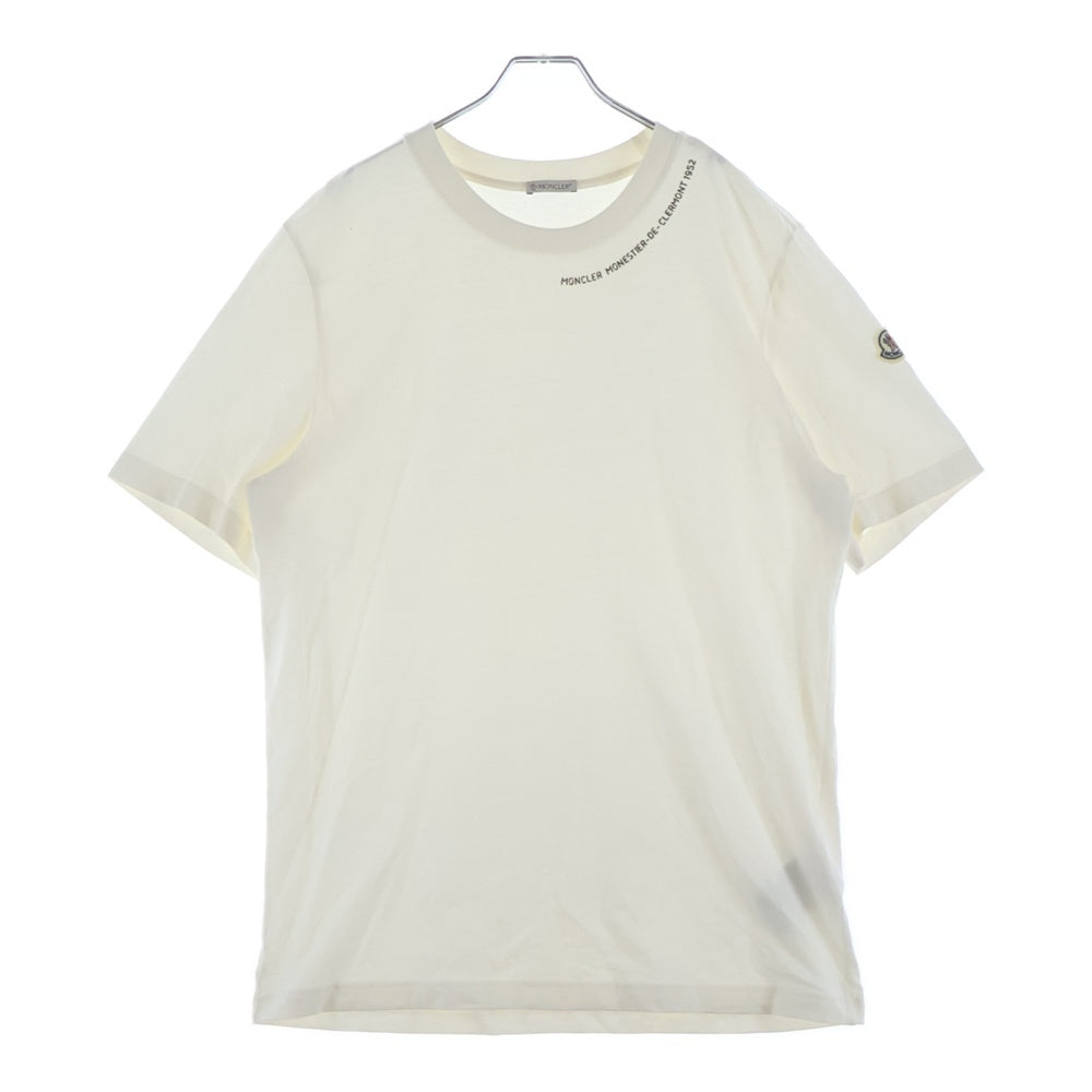 MONCLER(モンクレール) 24SS T-SHIRT ネック3Dロゴ クルーネック半袖Tシャツカットソー ホワイト J10918C00044 8390T