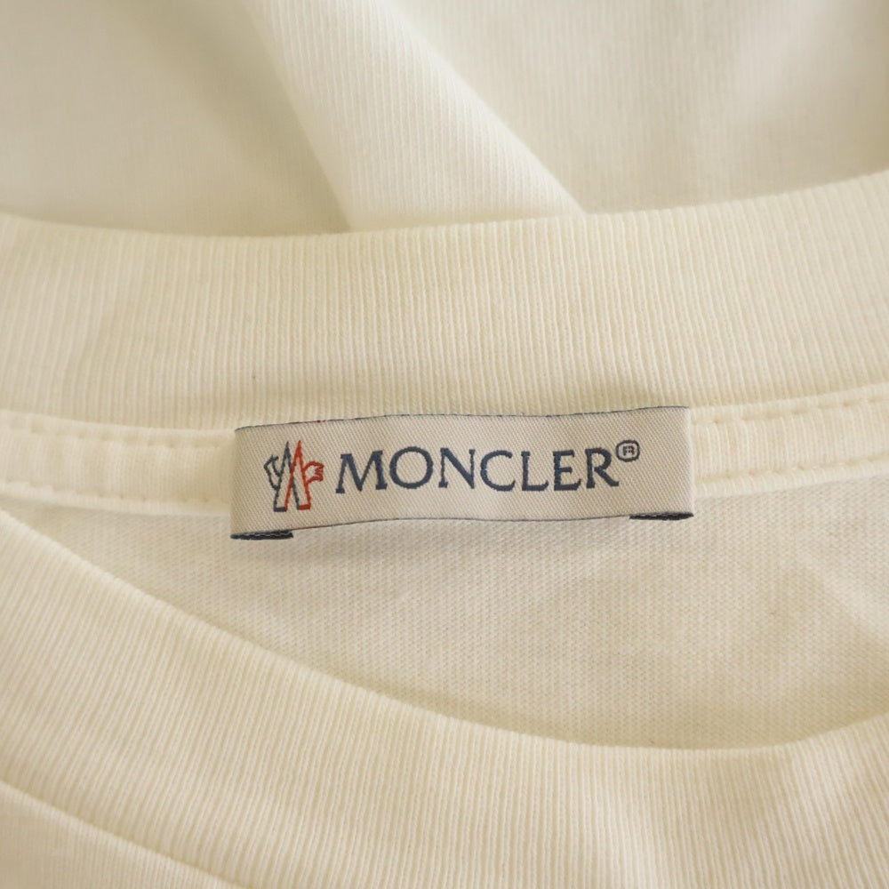MONCLER(モンクレール) 24SS T-SHIRT ネック3Dロゴ クルーネック半袖Tシャツカットソー ホワイト J10918C00044 8390T