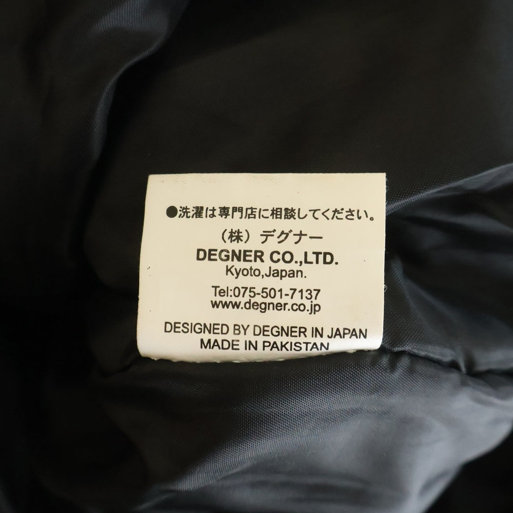 NO BRAND(ノーブランド) DEGNER デグナー パキスタン製 カウレザー キルティングパッド シングルライダースジャケット ブラック
