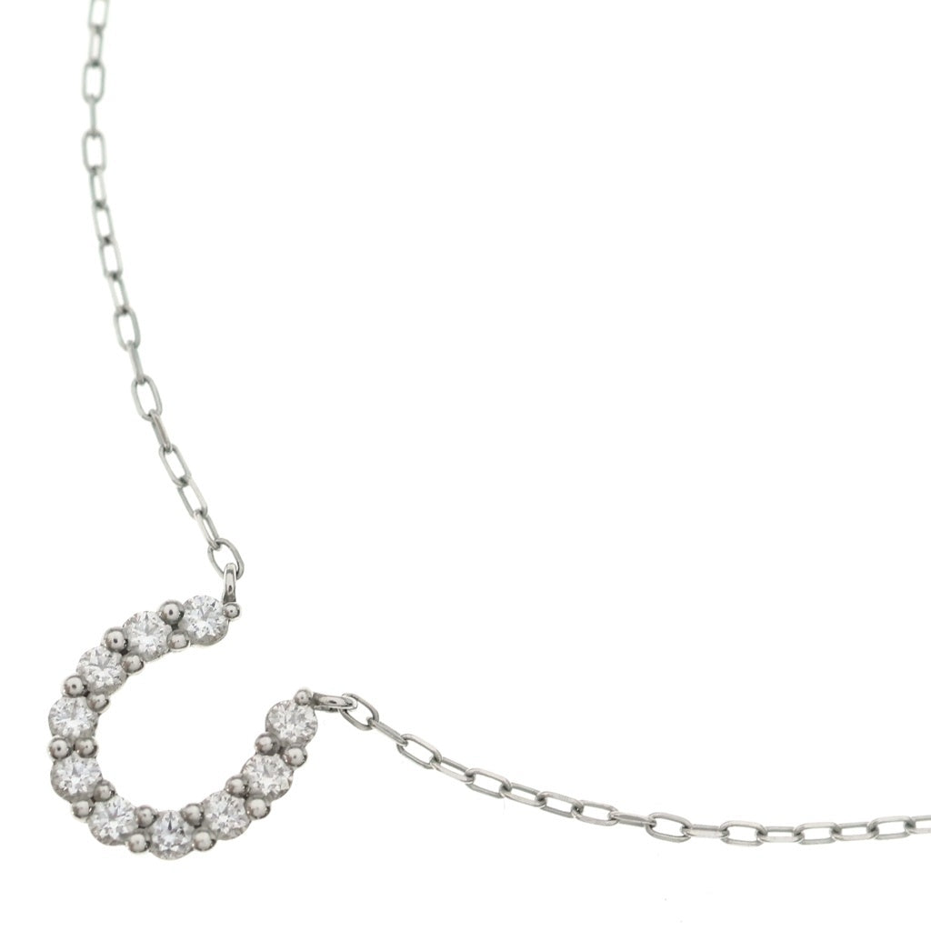 4℃(ヨンドシ-) Pt850 ダイヤ装飾 ホースシュートップ ネックレス シルバー 112533125003 レディース