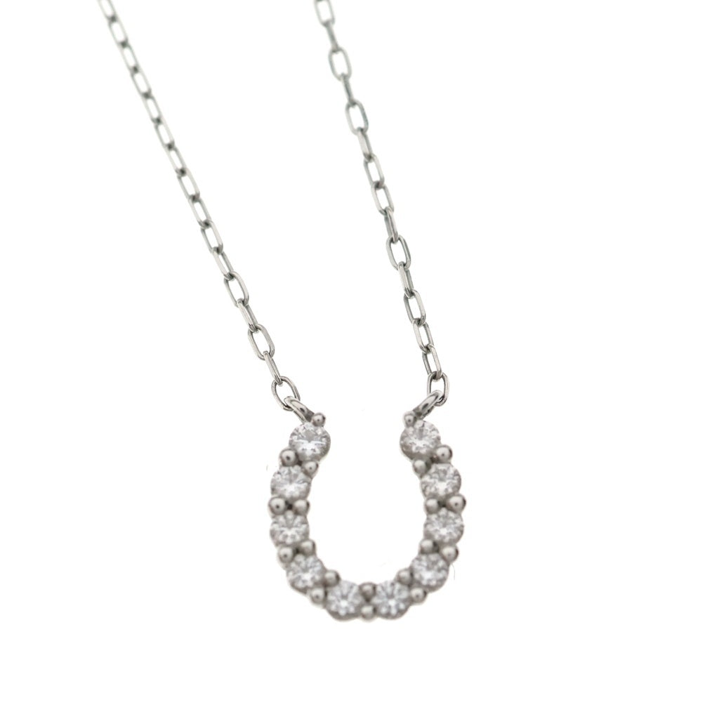 4℃(ヨンドシ-) Pt850 ダイヤ装飾 ホースシュートップ ネックレス シルバー 112533125003 レディース