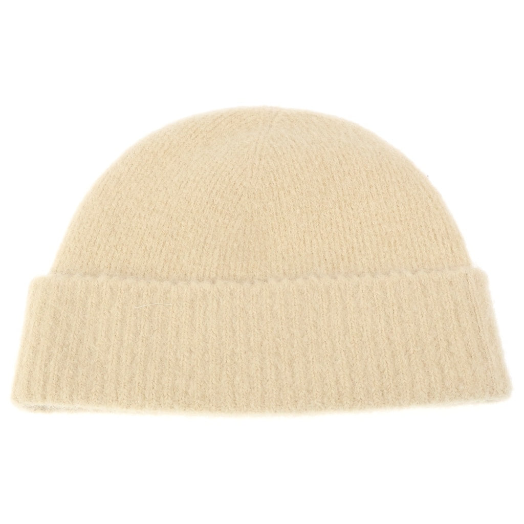 AMI Alexandre Mattiussi(アミアレクサンドルマテュッシ) Ami de Coeur ウール混 ロゴ ニット帽 キャップ ベージュ UHA105.KN0032 レディース