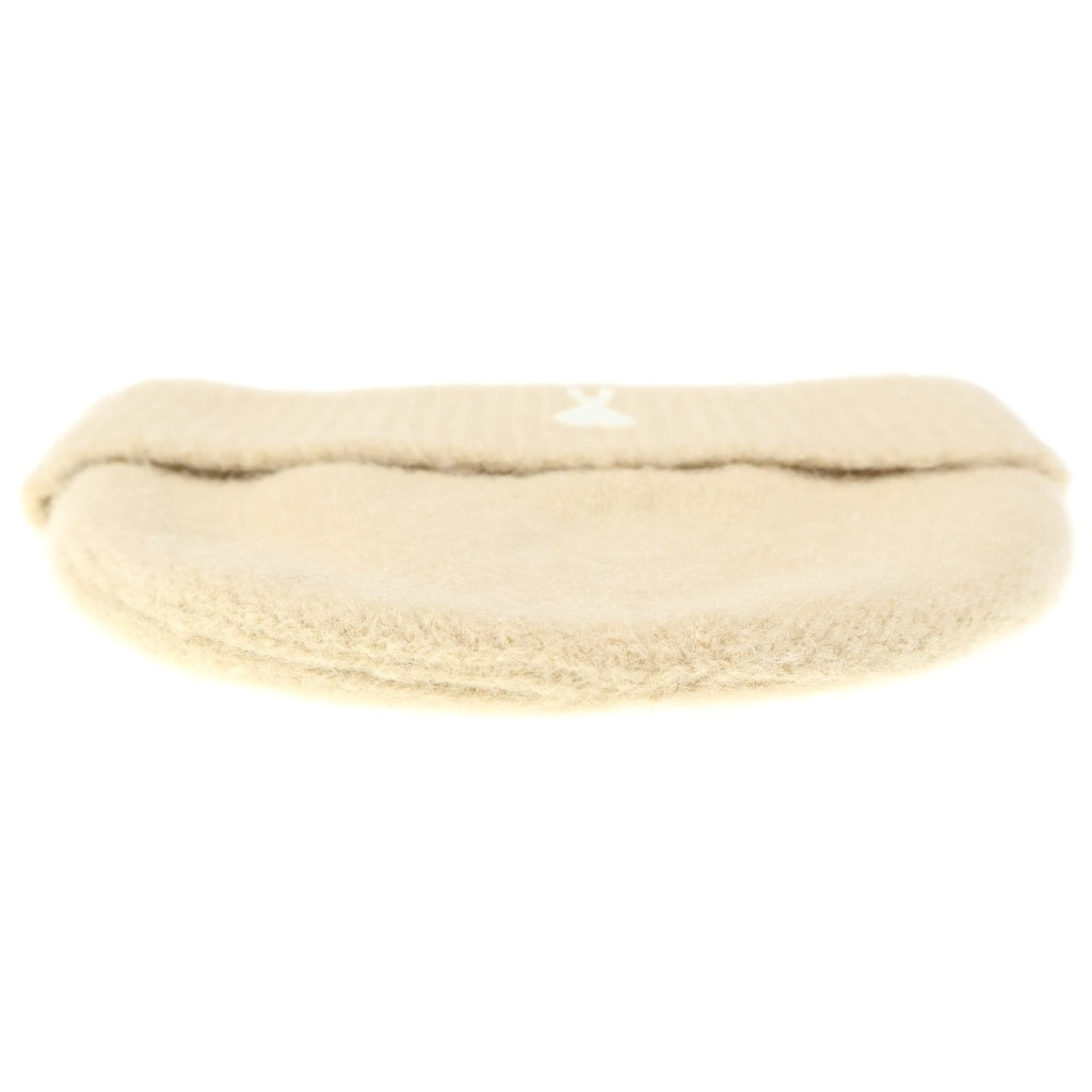AMI Alexandre Mattiussi(アミアレクサンドルマテュッシ) Ami de Coeur ウール混 ロゴ ニット帽 キャップ ベージュ UHA105.KN0032 レディース