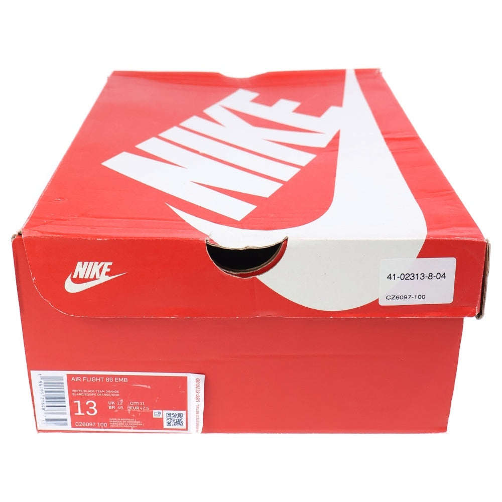 NIKE(ナイキ) AIR FLIGHT 89 EMB RUCKER PARK エアフライト89 ラッカーパーク ミッドカットスニーカー ホワイト/オレンジ US13/31cm CZ6097-100