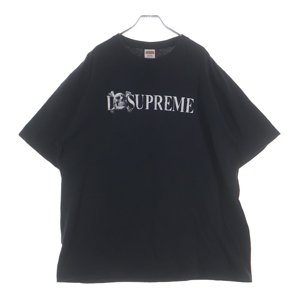 SUPREME(シュプリーム) 25AW Skull Tee スカルロゴプリント クルーネック半袖Tシャツ カットソー ブラック