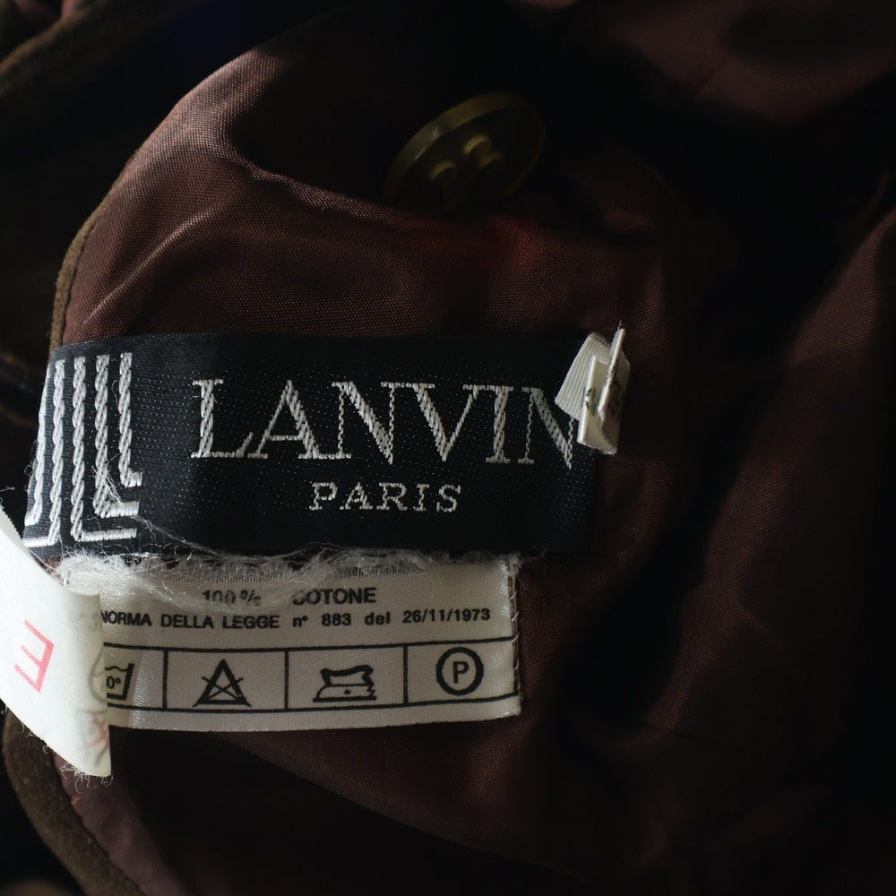 LANVIN(ランバン) コットン ベロア ダブルブレスト トレンチコート レディース ブラウン