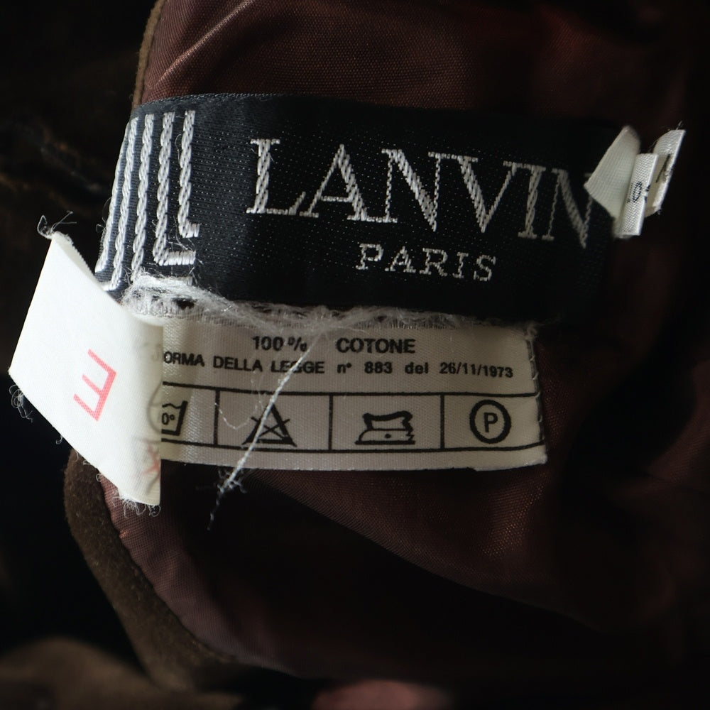 LANVIN(ランバン) コットン ベロア ダブルブレスト トレンチコート レディース ブラウン