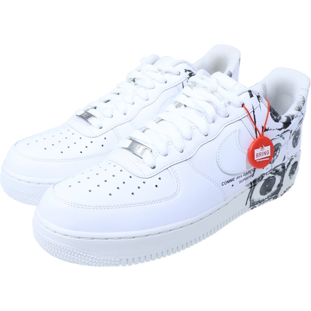 NIKE(ナイキ) 17SS ×COMME des GAR?ONS ×SUPREME AIR FORCE 1 LOW コムデギャルソン シュプリーム エアフォース 1 ローカットスニーカー ホワイト US10/28cm 923044-100