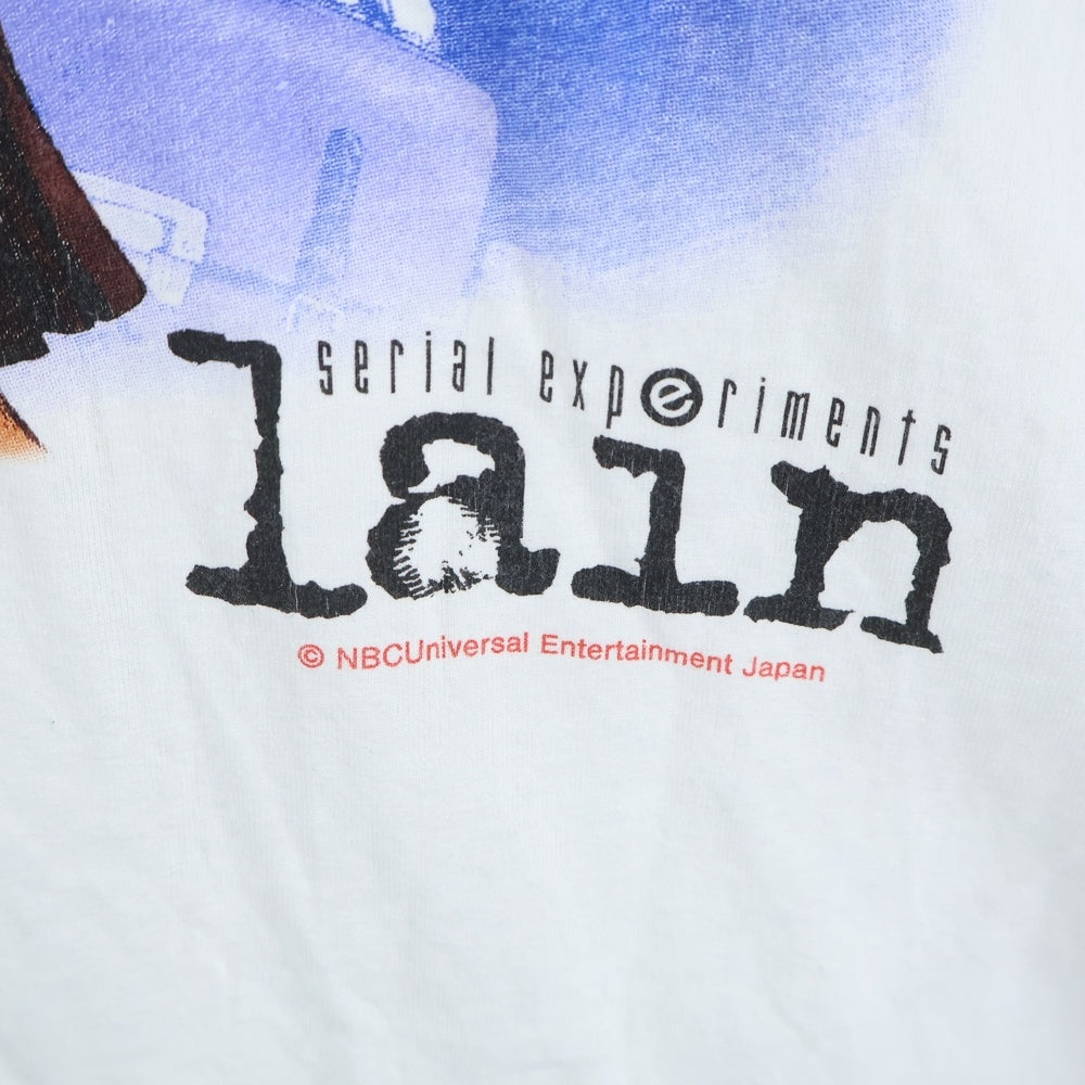 GEEKSRULE(ギークスルール) SERIAL EXPERIMENTS LAIN シリアルエクスペリメンツレイン シルクスクリーンプリント クルーネック半袖Tシャツカットソー ホワイト
