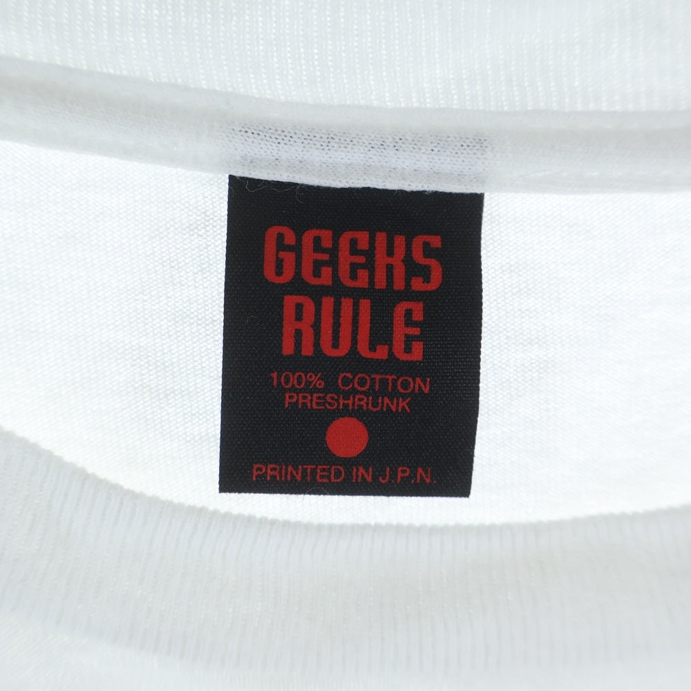 GEEKSRULE(ギークスルール) SERIAL EXPERIMENTS LAIN シリアルエクスペリメンツレイン シルクスクリーンプリント クルーネック半袖Tシャツカットソー ホワイト