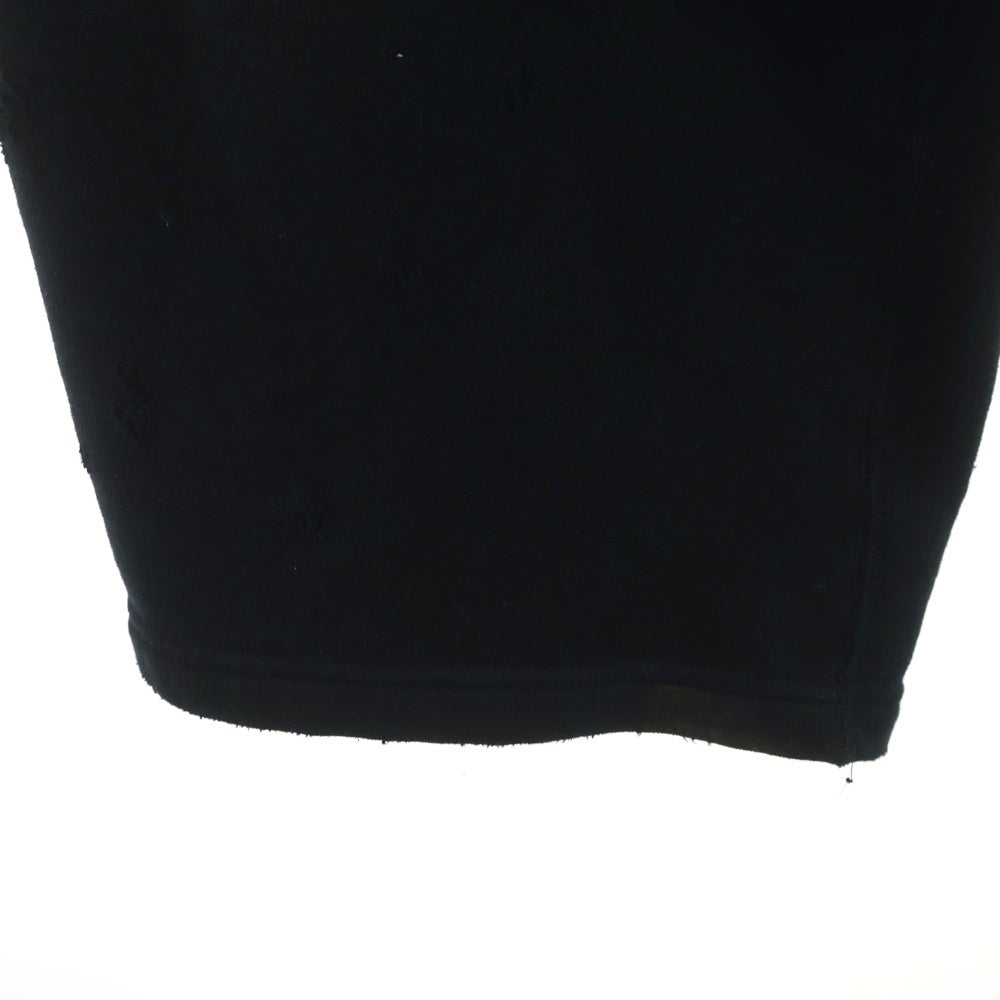 Needles(ニードルス) 25AW DECONSTRUCTED H.D.SWEAT PANT ロゴプリント ダメージデザイン デコンストラクテッド ヒザデル スウェットパンツ ブラック RW337