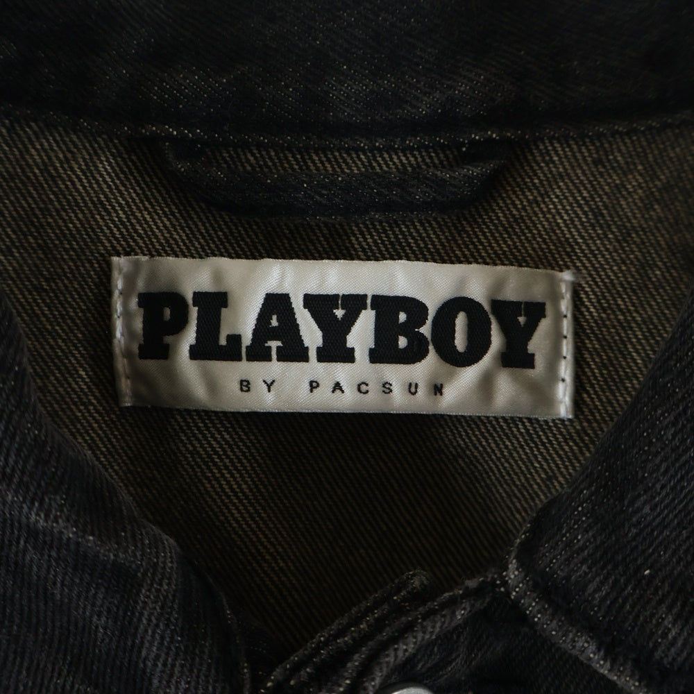 VINTAGE(ヴィンテージ) 90-00S VINTAGE PLAYBOY BY PACSUN ヴィンテージ プレイボーイバイパクサン ロゴエンブロイダリー デニムジャケット ブラック